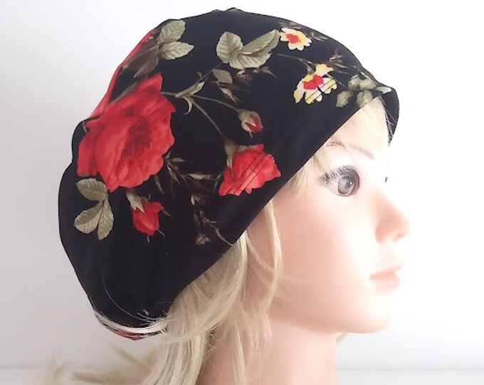 stretchy scrub cup, surgical euro hat, handmade quick ship USA - FifthCraftyStreet