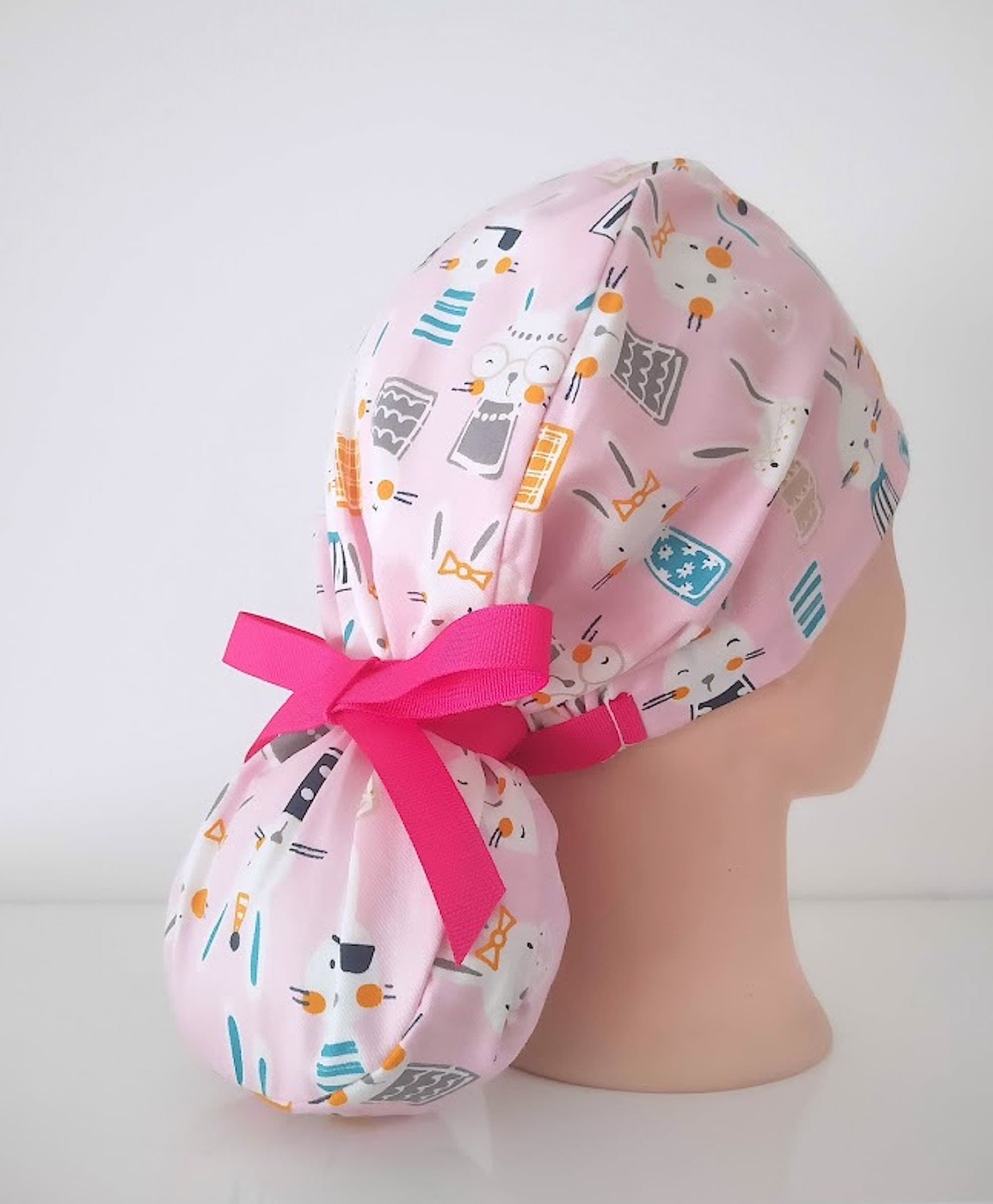 Funny Scrub Caps for Women Bunny Surgical Cap Ponytail 100 Etsy