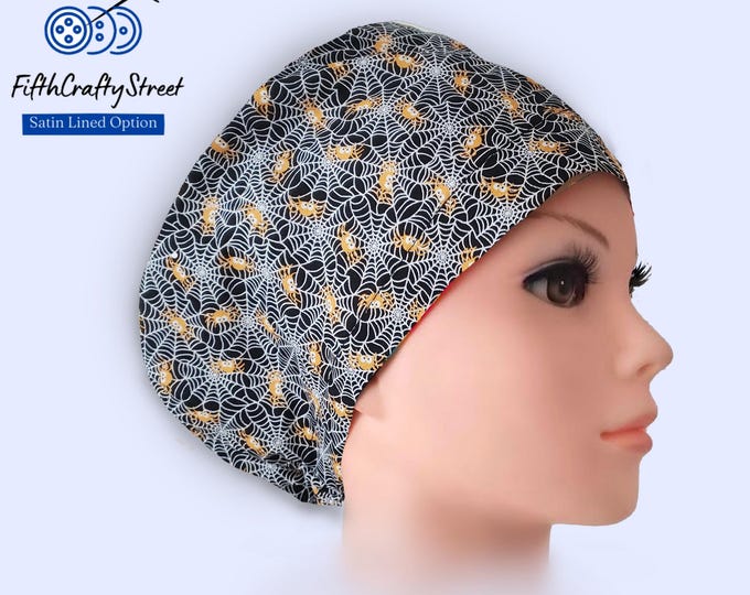 Euro Scrub Cap - Adjustable - Satin Lining option - Day of the Dead - FifthCraftyStreet
