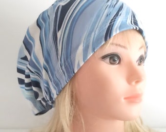 surgical euro stretchy scrub cup, sky blue scrub hat -