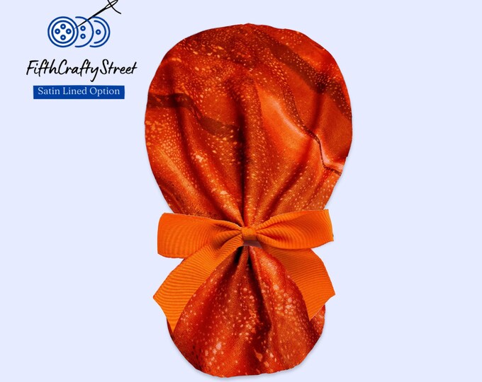 Ponytail Scrub Cap for Women - Surgical Cap with Satin Lining Option -