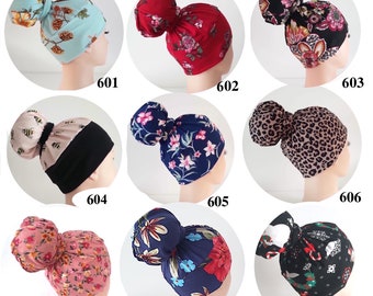 high bun scrub cap, surgical scrub hat ponytail, stretchy knit jersey hats, ready to ship US