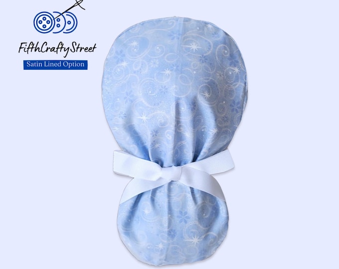 Surgical Scrub Caps -Christmas -Sparkle - Satin Lined options - FifthCraftyStreet