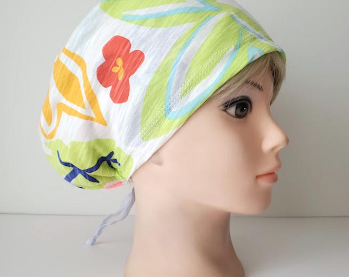 Stretchy Scrub Caps - Surgical Cap - Floral - FifthCraftyStreet