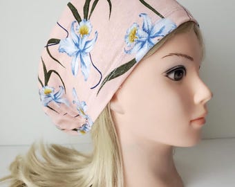 Watercolor Floral - Stretchy Scrub Caps - Surgical Cap -