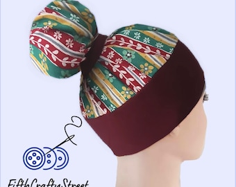 High Bun Scrub Cap, Stretchy Knit Jersey Hats