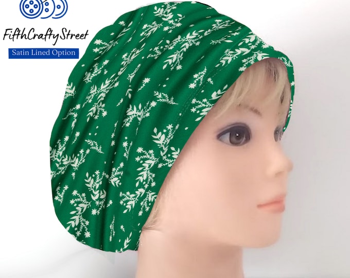 Stretchy Scrub Caps - Surgical Euro Scrub Cap - Green - FifthCraftyStreet