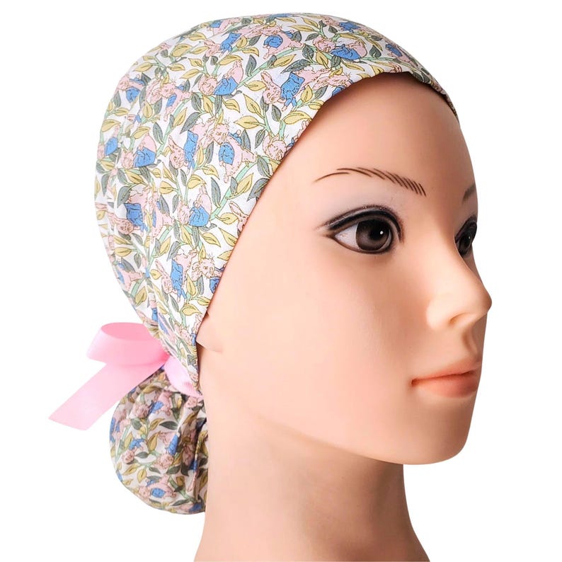 ponytail scrub cap satin lined