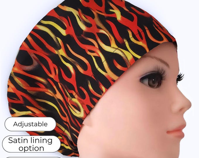 Euro Surgical Cap: Firestorm, Satin Lining Option, Personalizable