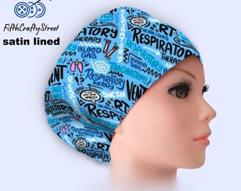 Respiratory Therapy - Euro Scrub Cap Satin lined - Adjustable -