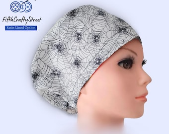 Silk Webs - Euro Scrub Cap - Adjustable - Satin Buttons Lined option