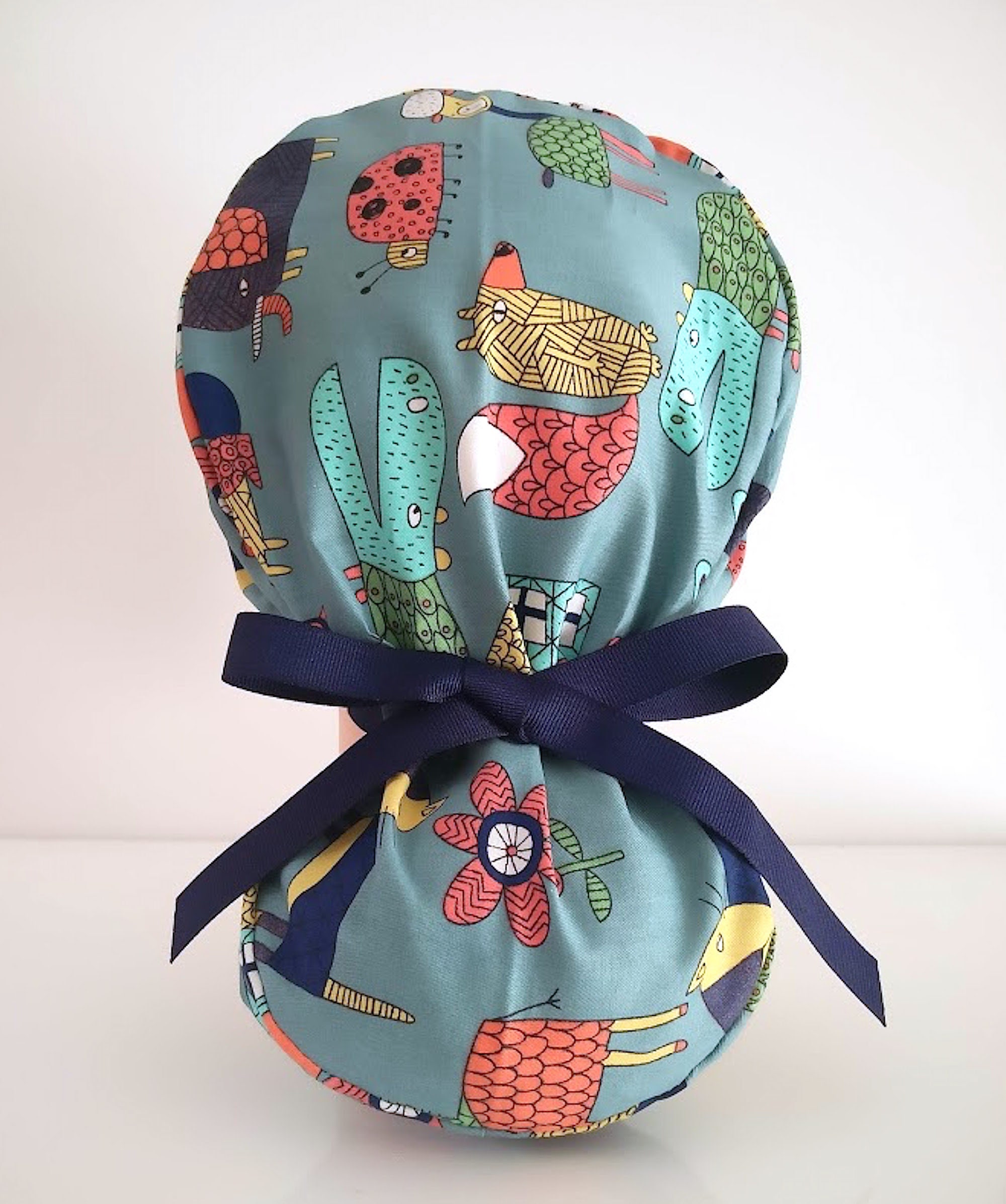 Pediatric scrub caps surgical cap ponytail 100 cotton zoo Etsy