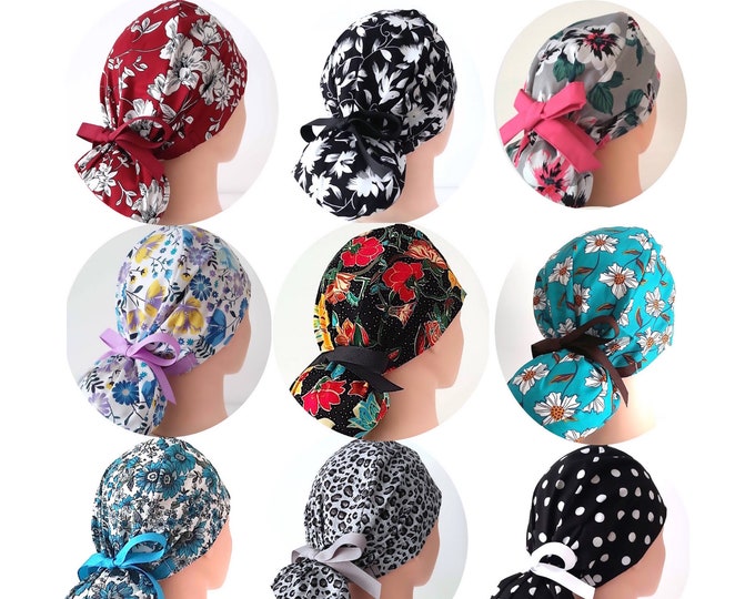 Scrub Caps Ponytail - FifthCraftyStreet