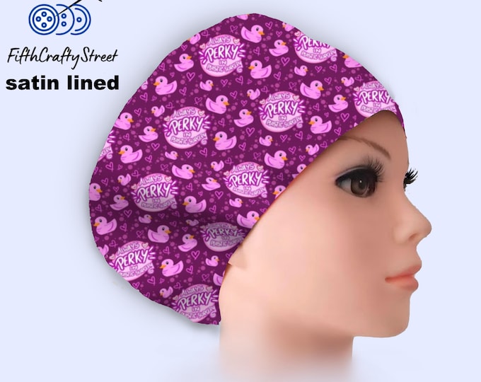 Always Perky - Euro Scrub Cap Satin lined - Adjustable - FifthCraftyStreet