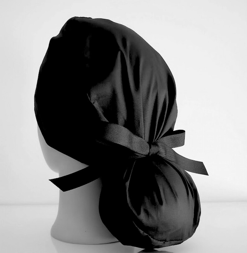 Black Scrub Caps for Women Surgical Cap Quick Ship Handmade Etsy