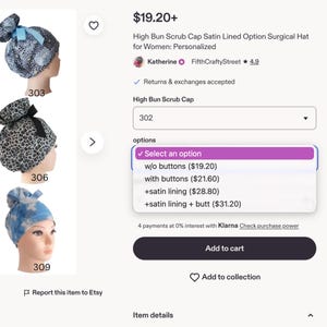 Puede incluir: Una selecci&oacute;n de gorros de exfoliaci&oacute;n de mo&ntilde;o alto con varios patrones y colores. Los gorros se muestran en cabezas de maniqu&iacute;. Las opciones incluyen forro de sat&eacute;n y botones. El precio comienza en $19.20.