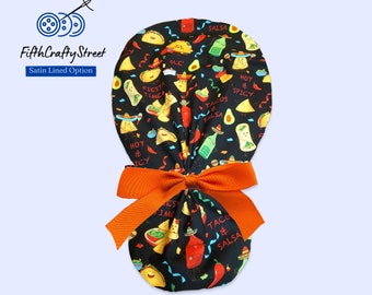 Hot Spicy Ponytail Scrub Cap for Women - Surgical Cap Satin Lined Option