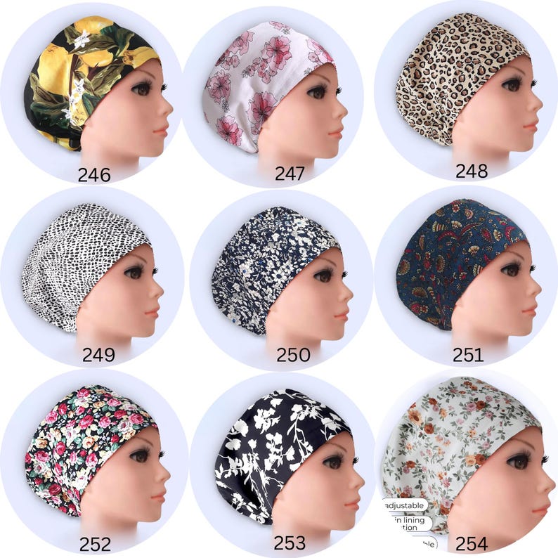 Euro scrub caps Cotton Surgical Hat with Toggle