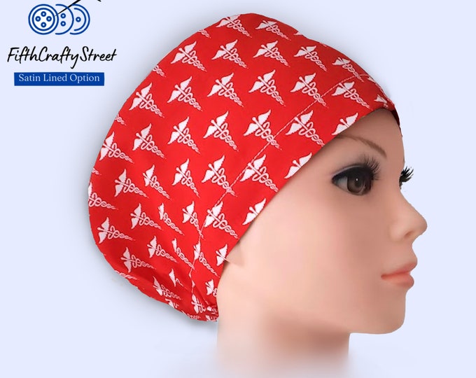Surgical Cap - Adjustable by toggle - Satin Lining option - Medical Sigh - FifthCraftyStreet