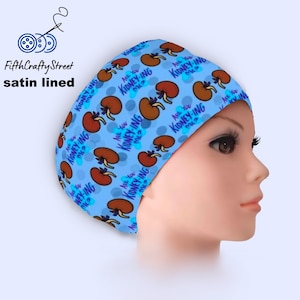 Kidney-ing me - Euro Scrub Cap Satin lined - Adjustable - FifthCraftyStreet