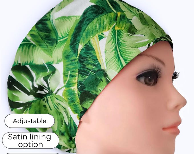 Euro Surgical Cap: Tropical Breeze, Satin Lining Option, Personalizable