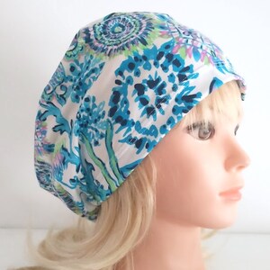 abstract flowers scrub cap, stretchy scrub caps for women -
