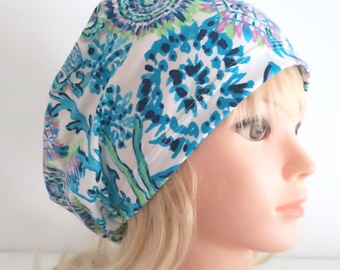 abstract flowers scrub cap, stretchy scrub caps for women - FifthCraftyStreet