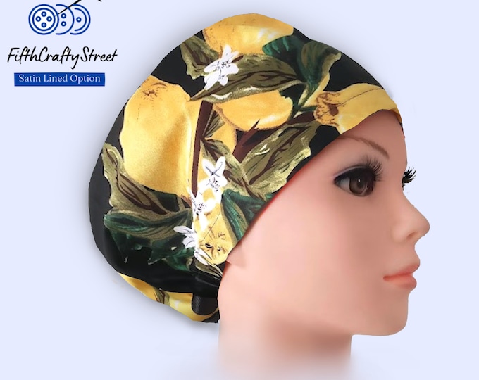 Euro Scrub Cap for Women -Guava - Adjustable - Satin Lined Scrub Cap - FifthCraftyStreet
