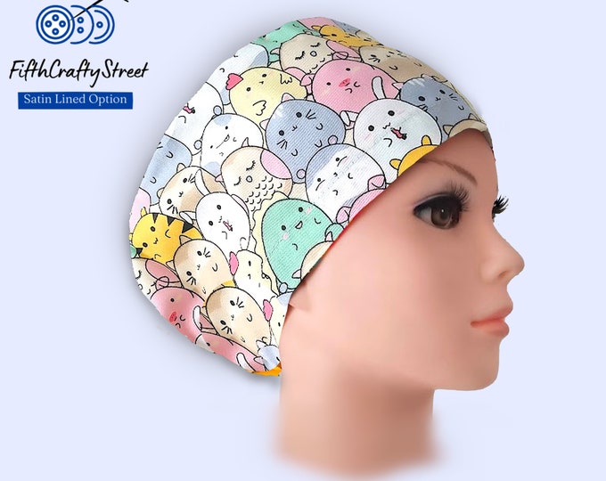 Scrub Caps Euro Style for Women - Packed Animal - FifthCraftyStreet