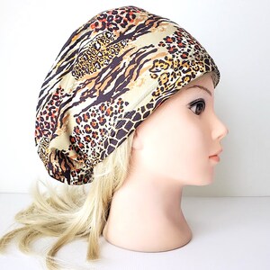 Stretchy Scrub Caps - Surgical Euro Scrub Cap - Snake Print -