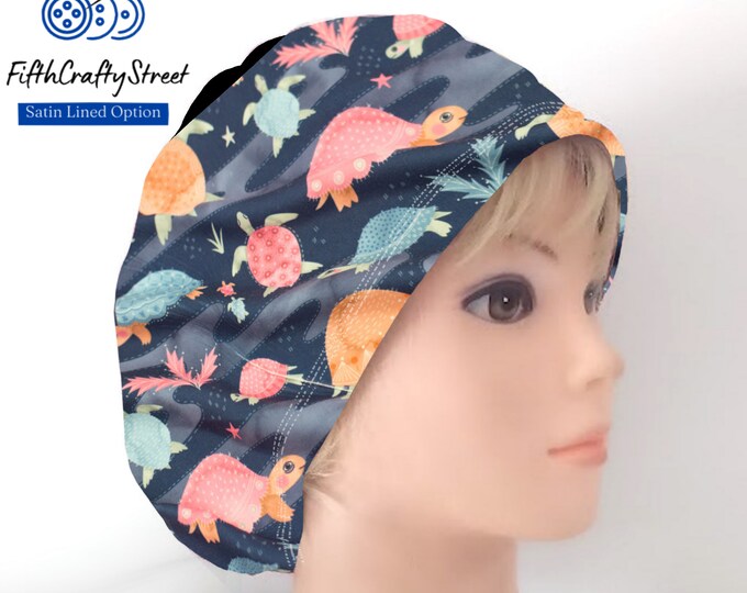Sea Turtle - Stretchy Scrub Caps - Surgical Euro Scrub Cap - FifthCraftyStreet