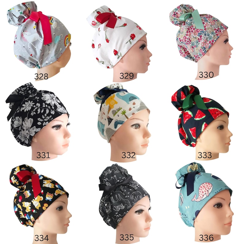toggle scrub cap, high bun scrub cap,