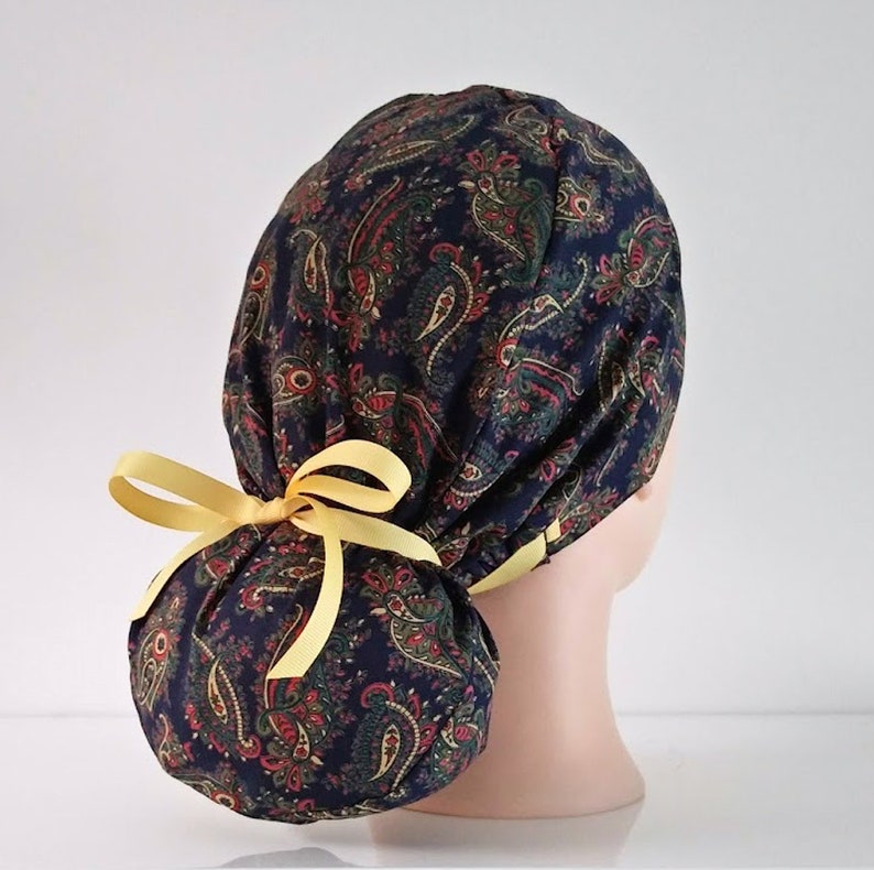 Liberty of London Cotton quick ship USA scrub cap with buttons scrub hats for women ponytail