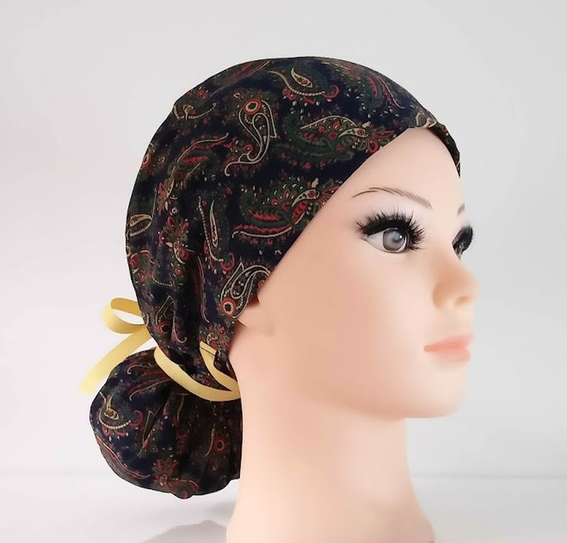 Liberty of London Cotton quick ship USA scrub cap with buttons scrub hats for women ponytail