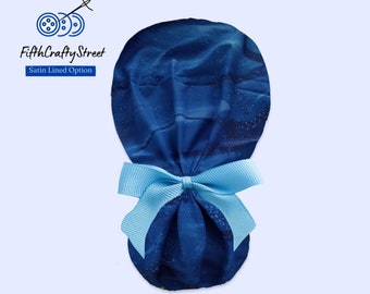 Ponytail Scrub Cap for Women - Surgical Cap with Silky Satin Lining Option - FifthCraftyStreet