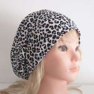surgical stretchy scrub hat, cheetah print scrub cup -