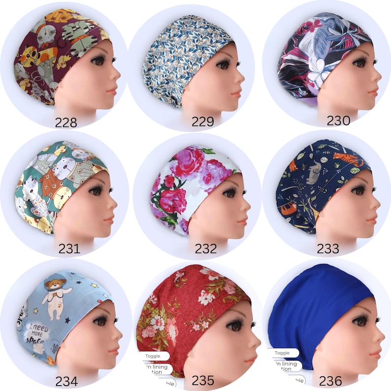 Euro Scrub Cap solid , floral