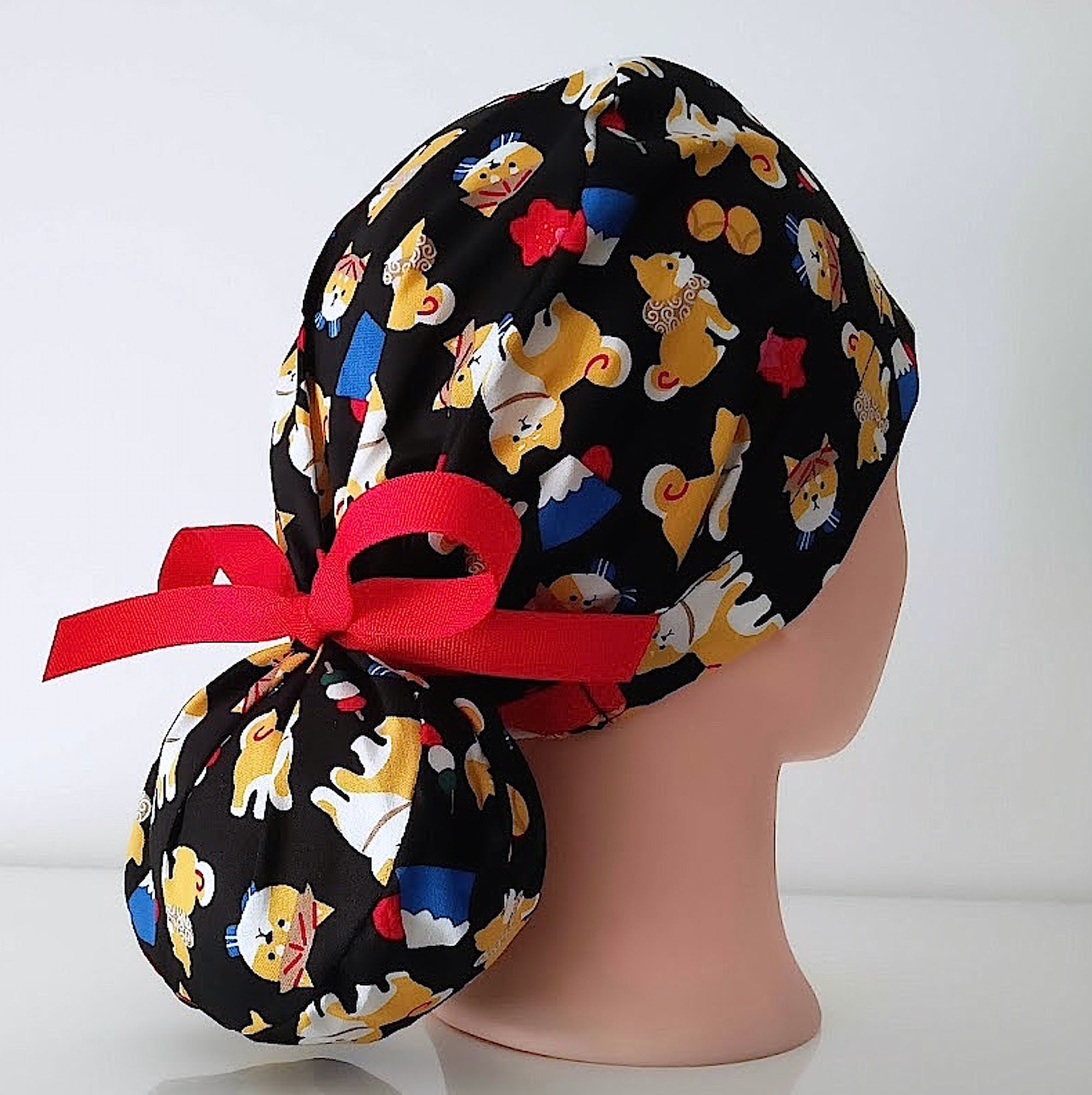 veterinary scrub hat, surgery caps, surgical cap, shiba inu dog