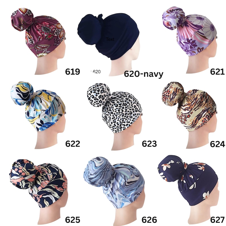 High Bun Scrub Cap: Stretchy Knit Jersey Ponytail Surgical Hat image 4