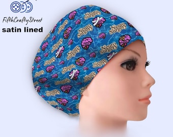 Neurosurgery Bandages - Euro Scrub Cap Satin lined - Adjustable -