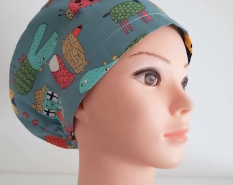 Nurse Hat - Scrub Cap - Adjustable - Satin Lining option