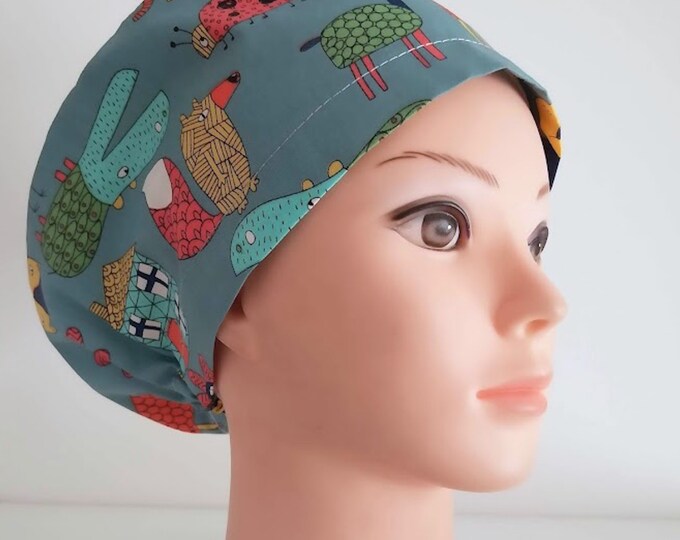 Nurse Hat - Scrub Cap - Adjustable - Satin Lining option - FifthCraftyStreet