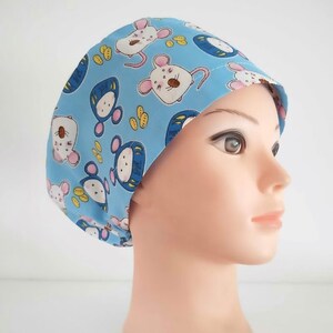 Euro Scrub Cap: cartoon print Satin Lined option