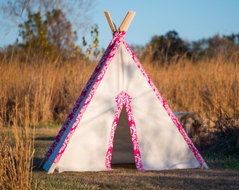 SALE!!!!   Kid's Teepee Tent No. 0303XL - Kid's Extra Large Teepee Play Tent - Pink