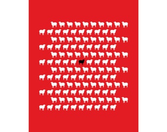 Black Sheep Poster In Red