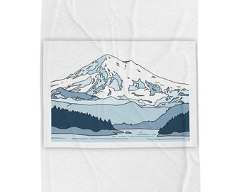 Mount Rainier Velveteen Plush Blanket