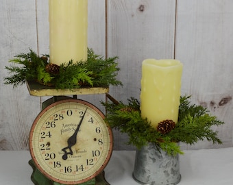 Candle Ring, Christmas mini wreath, Christmas centerpiece