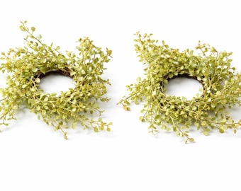 Taper Candle Ring, Candle Ring, Mini Candle Ring, Mini Wreath, Set of 2
