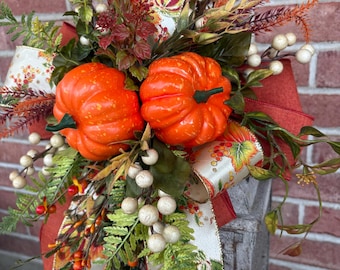 Fall lantern topper, Autumn lantern decor, fall front porch decorations