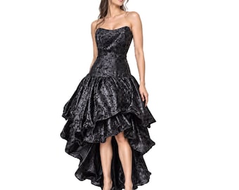 Vintage Studio BOSS Made in Sydney Black Strapless High Low Formal Dress